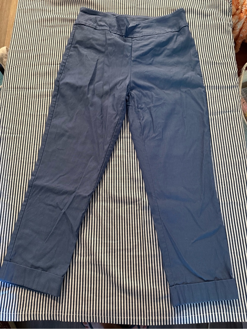 Tribal Navy Cuffed Chinos for Women